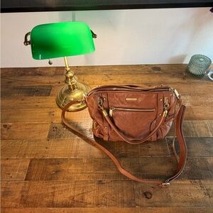 Rebecca Minkoff Brown Leather Satchel with Gold Accents